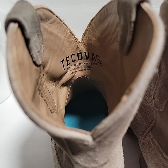 Tecovas The LUCY Suede Calfskin Cowgirl Bootie Women Size 8 B  Granite Beige - Picture 5 of 7